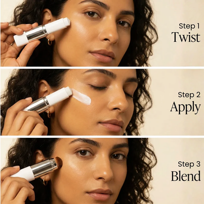 2‑in‑1 Color‑Changing Foundation Stick with Travel Brush