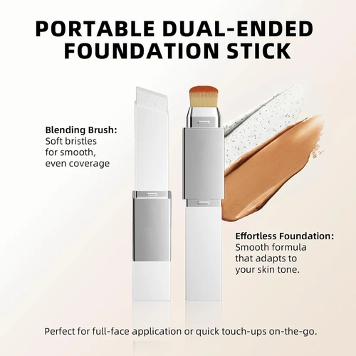 2‑in‑1 Color‑Changing Foundation Stick with Travel Brush