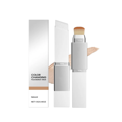 2‑in‑1 Color‑Changing Foundation Stick with Travel Brush