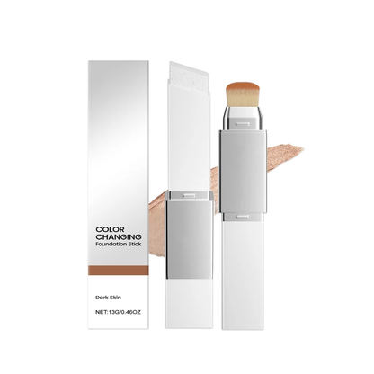 2‑in‑1 Color‑Changing Foundation Stick with Travel Brush