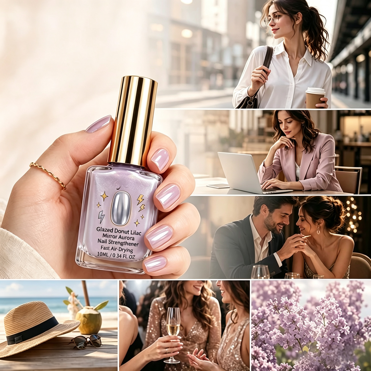 Lilac Glossy Mirror Nail Strengthener