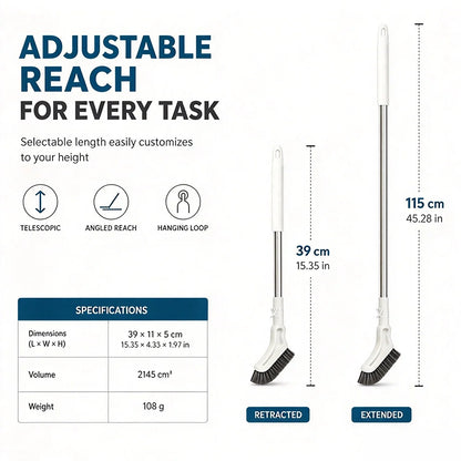 Multifunctional Telescopic Long Handle Floor Gap Cleaning Scrub Brush