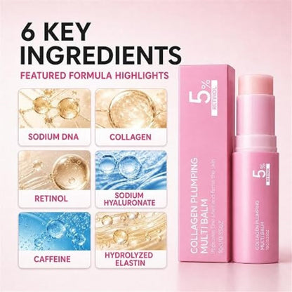Pink Collagen Volume Multi Balm,Wrinkle Bounce Multi Balm Stick