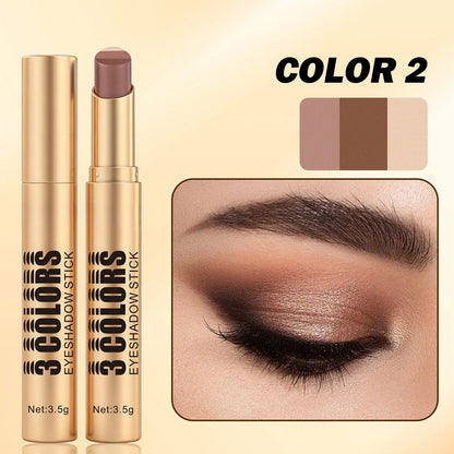 Three-color Eyeshadow Stick Pearl Glitter Contour Natural