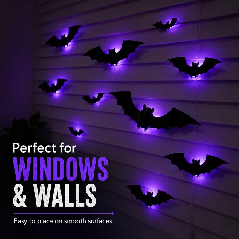 🔥 3D LED Bat Wall Decorations - 🦇 Create A Spooky Halloween Glow