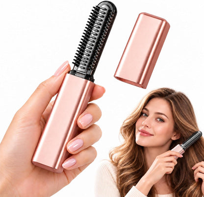 ✨Wireless Mini Hot Comb | Portable Bangs Straightener & Curler, No Heat Damage