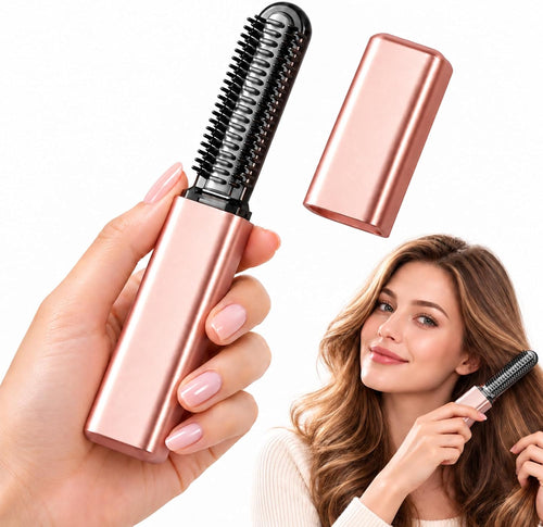 ✨Wireless Mini Hot Comb | Portable Bangs Straightener & Curler, No Heat Damage