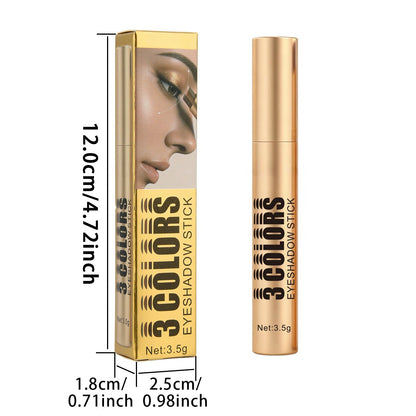 Three-color Eyeshadow Stick Pearl Glitter Contour Natural