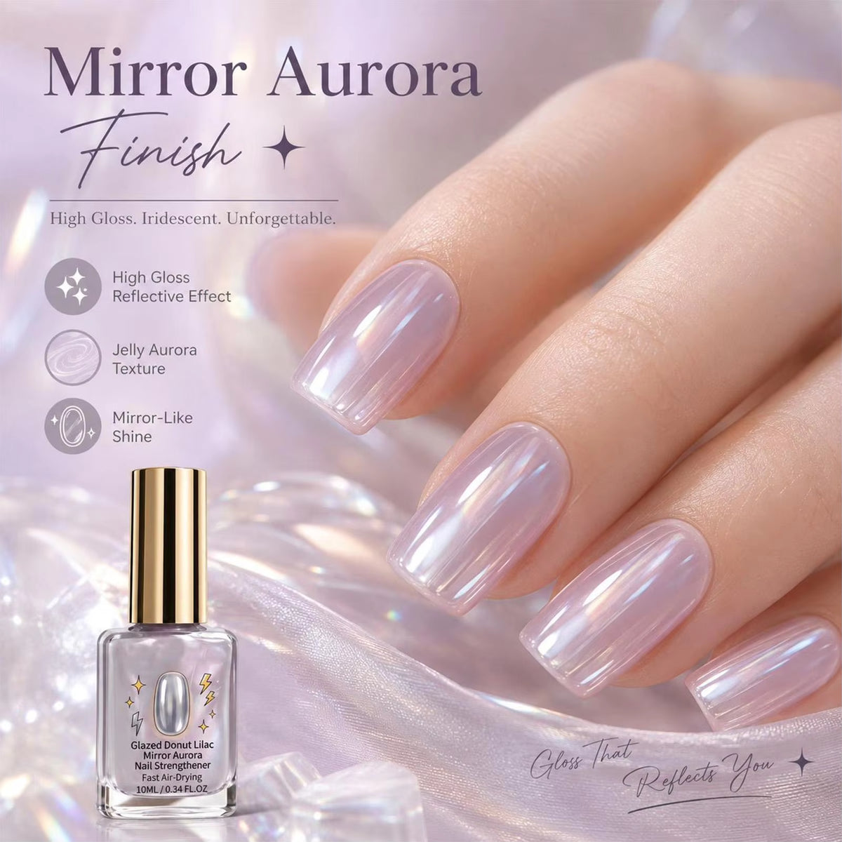 Lilac Glossy Mirror Nail Strengthener