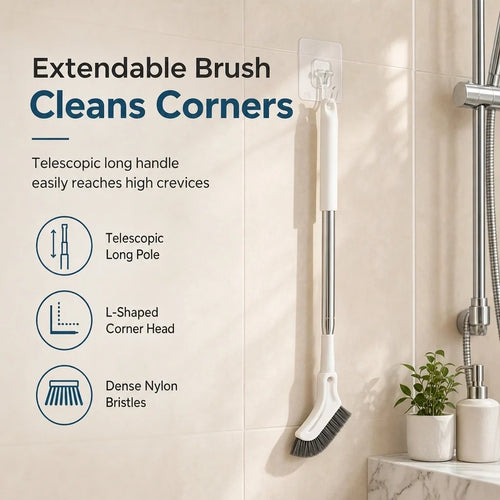 Multifunctional Telescopic Long Handle Floor Gap Cleaning Scrub Brush