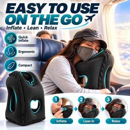 ✈️😴 Portable Inflatable Ergonomic Travel Pillow: Enjoy Comfortable Sleep Anywhere, Anytime 🧳💤