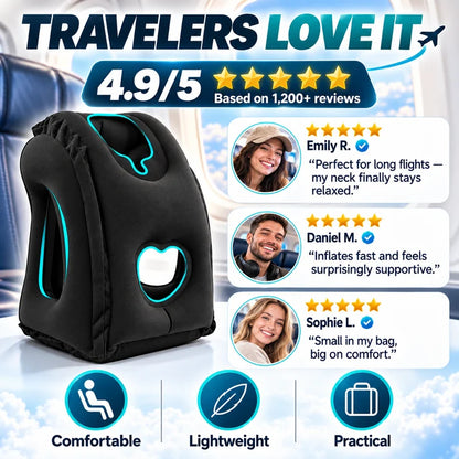 ✈️😴 Portable Inflatable Ergonomic Travel Pillow: Enjoy Comfortable Sleep Anywhere, Anytime 🧳💤