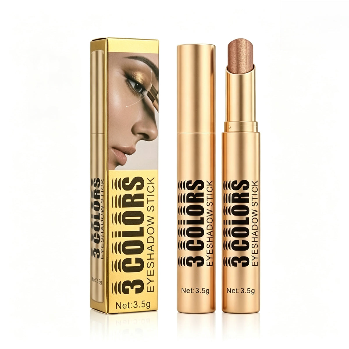 Three-color Eyeshadow Stick Pearl Glitter Contour Natural