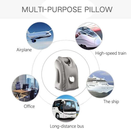 ✈️😴 Portable Inflatable Ergonomic Travel Pillow: Enjoy Comfortable Sleep Anywhere, Anytime 🧳💤