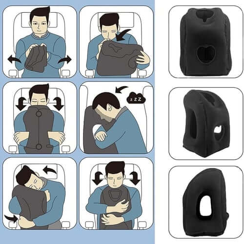 ✈️😴 Portable Inflatable Ergonomic Travel Pillow: Enjoy Comfortable Sleep Anywhere, Anytime 🧳💤