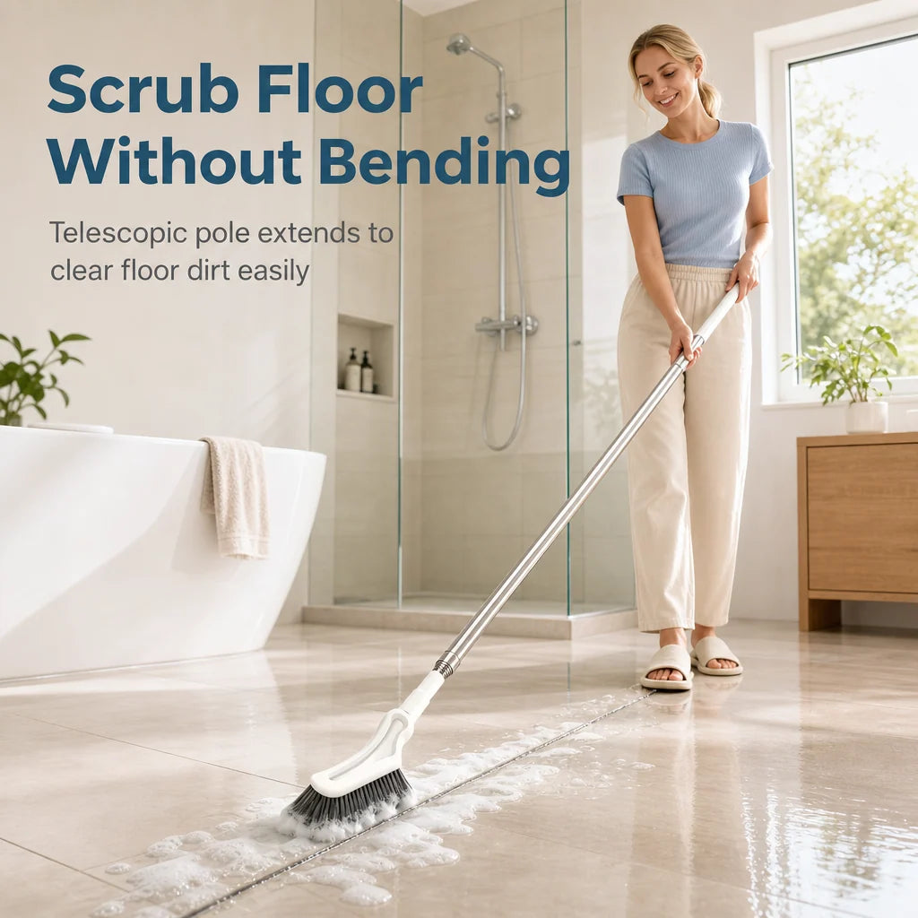 Multifunctional Telescopic Long Handle Floor Gap Cleaning Scrub Brush